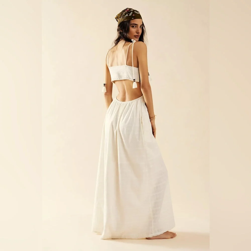 Free People Phoenix Beaded Maxi Boho Dress size M